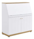 Bureau fonctionnel avec rangement ferme finition bois blanc 105 x 40 x 110 centim