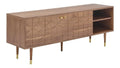 Banc TV avec rangement ferme finition bois naturel 150 x 40 x 55 centim