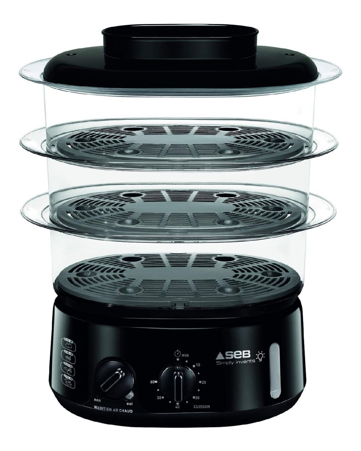 Cuiseurs vapeurs electriques compact noir