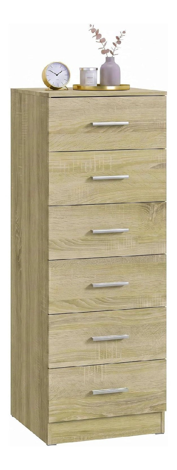 Commode de rangement avec tiroirs avec rangement ferme chene