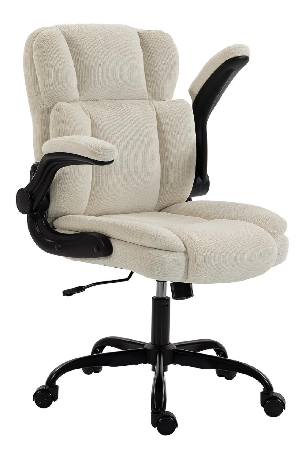 Chaise confortable sur roulettes inclinable beige