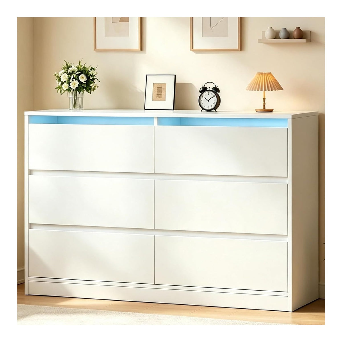 Commode de rangement avec tiroirs structure metal naturel