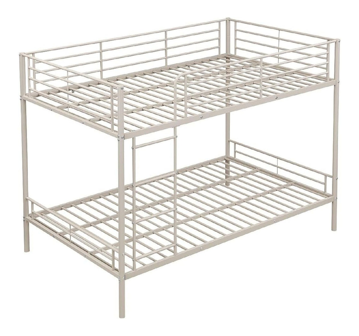 Lits avec rangement ferme structure metal beige