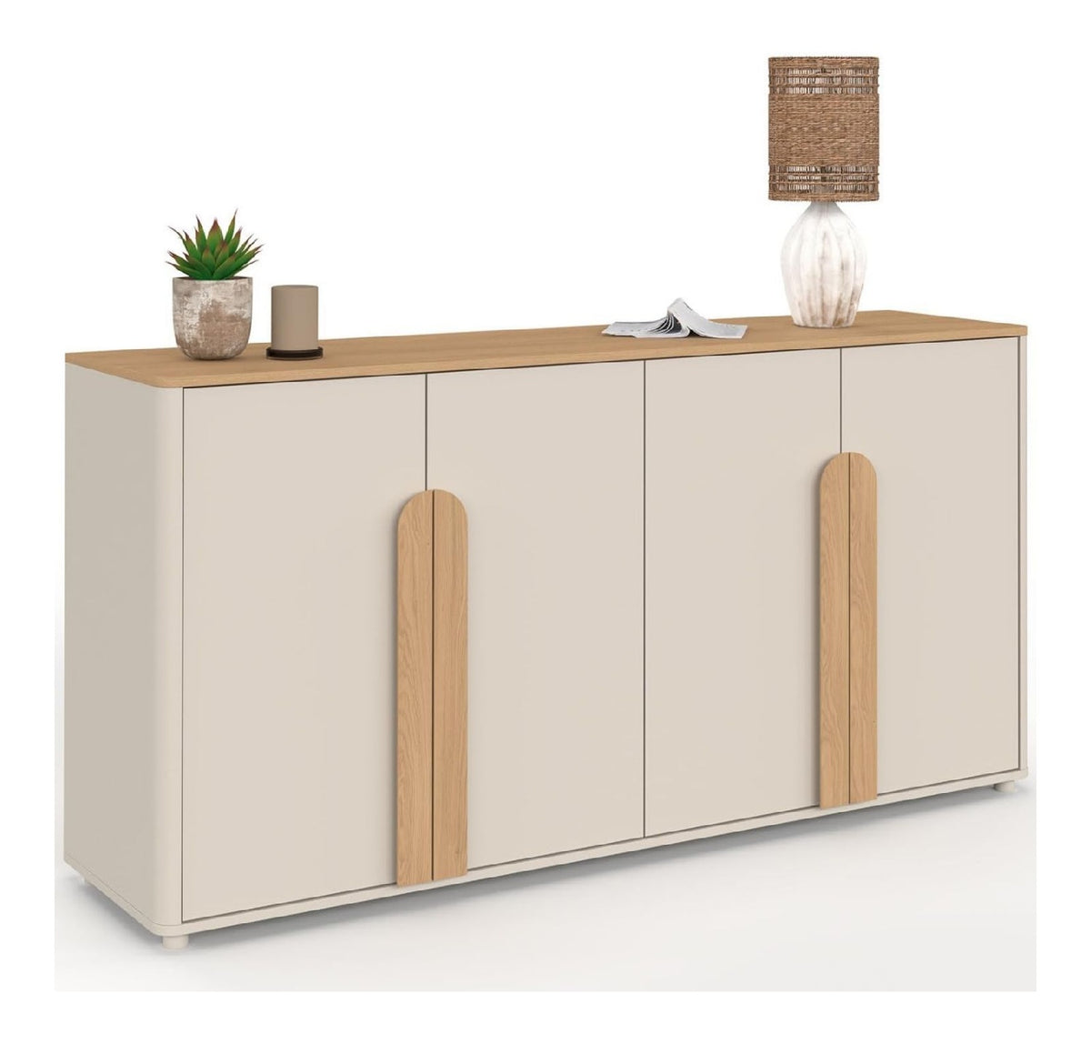 Buffets, credences et vaisseliers avec rangement ferme finition bois beige
