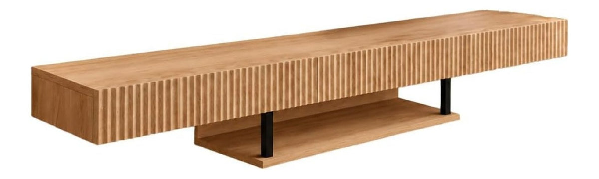 Banc TV avec tiroirs avec rangement ferme chene 150 x 22 x 30 centim