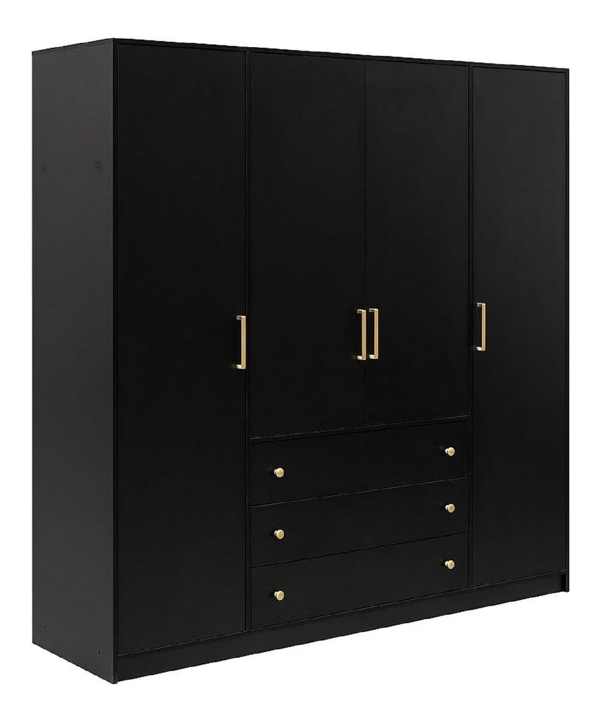 Armoire de rangement avec tiroirs avec rangement ferme noir 196 x 200 x 58 cm