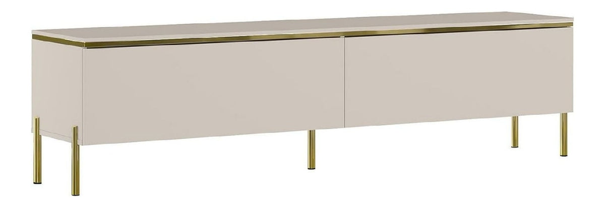 Banc TV avec rangement ferme finition bois beige 180 x 39,6 x 46,8 centim