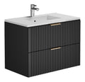 Meubles suspendus avec tiroirs avec rangement ferme noir 80 x 57 x 46 cm