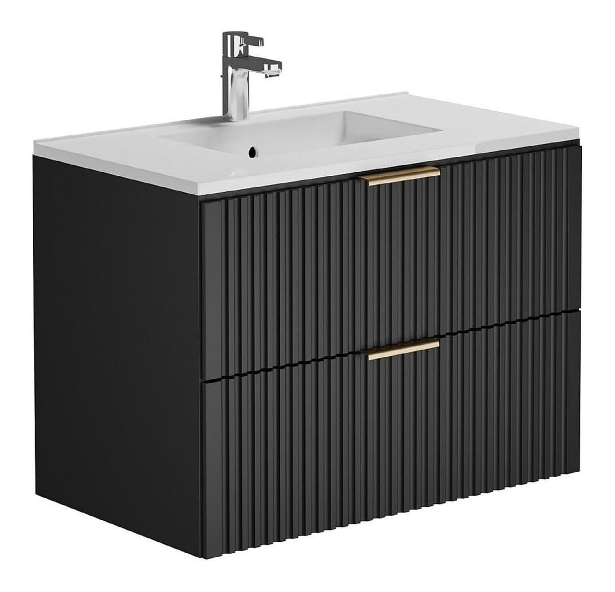 Meubles suspendus avec tiroirs avec rangement ferme noir 80 x 57 x 46 cm