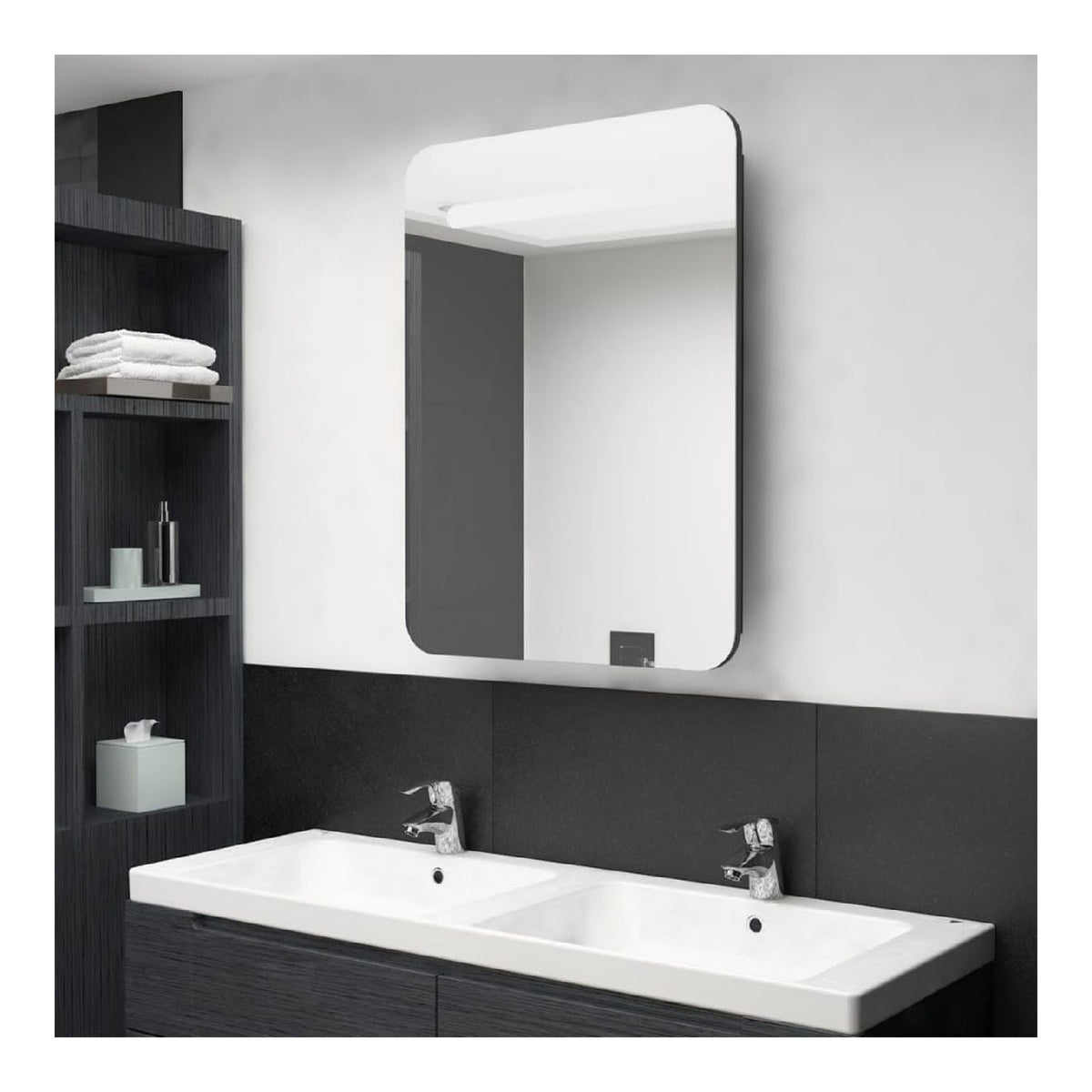 Armoires avec miroir avec rangement ferme noir