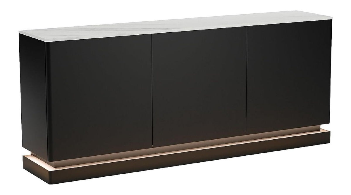 Buffets, credences et vaisseliers avec rangement ferme finition bois noir 189,6 x 40 x 80 centim
