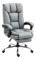 Chaise confortable reglable sur roulettes gris 72 x 66 x 121 centim