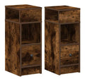 Table de chevet avec tiroirs avec rangement ferme chene 25 x 31 x 66 cm