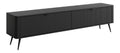 Banc TV avec rangement ferme finition bois noir 200 x 38 x 51,2 centim