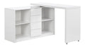 Bureau fonctionnel avec tiroirs avec rangement ferme blanc 120 x 42 x 76,5 centim