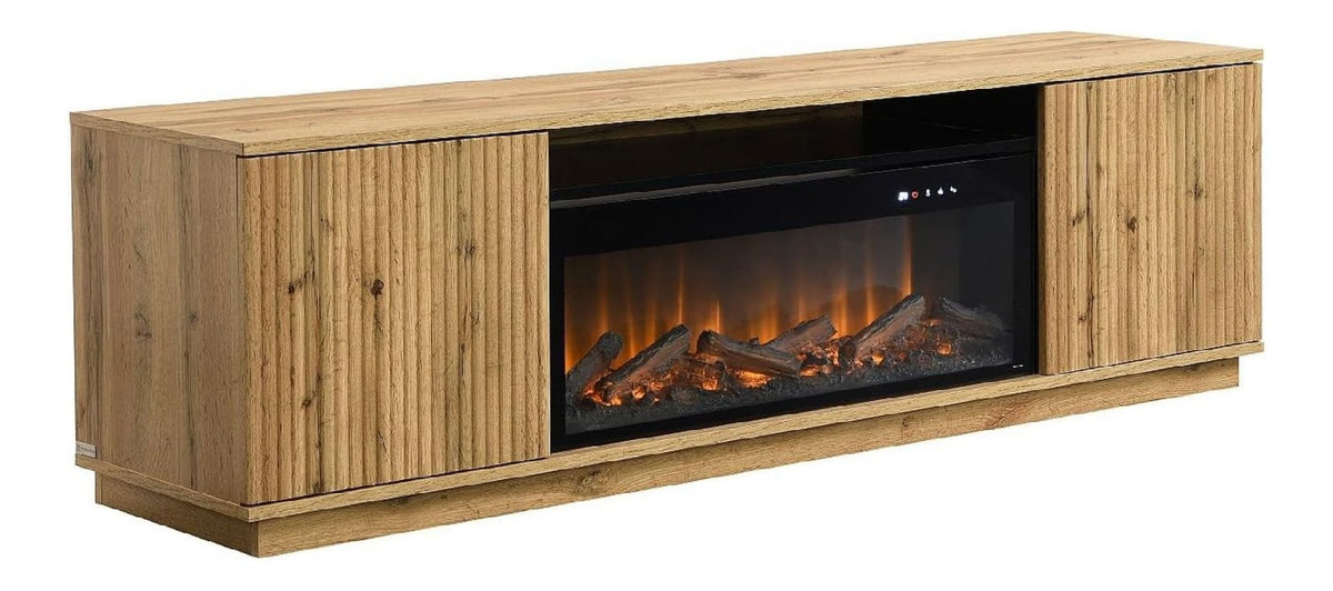 Banc TV avec rangement ferme finition bois noir