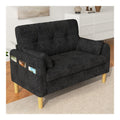 Fauteuil confortable avec rangement ferme finition bois gris