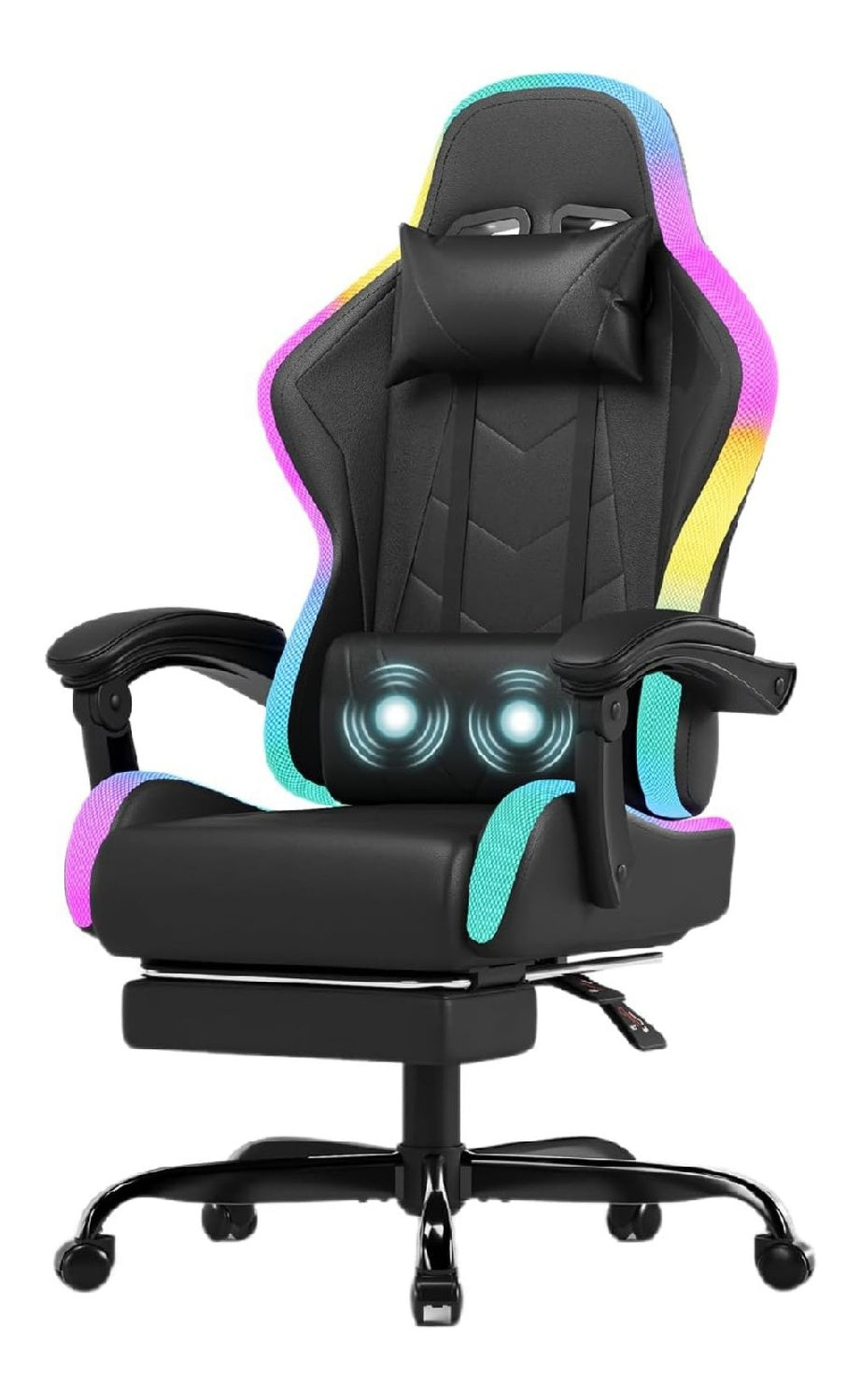 Chaises de Gamer reglable avec rangement ferme noir 82 x 22 x 55 centim