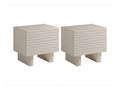 Table de chevet avec rangement ferme finition bois beige