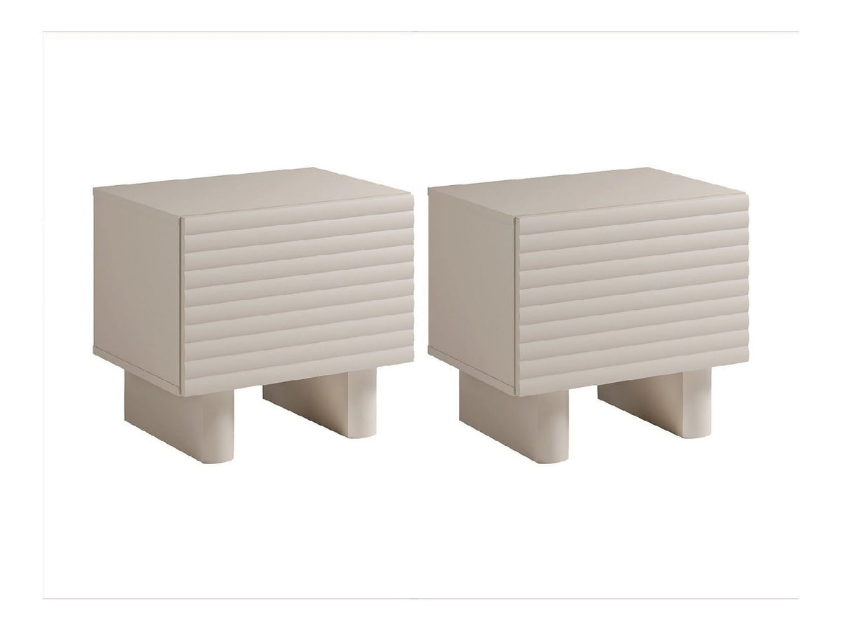 Table de chevet avec rangement ferme finition bois beige