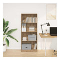 Bibliotheque avec rangement ferme finition bois chene
