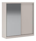 Armoire de rangement avec rangement ferme finition bois beige