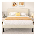 Cadres de lit reglable avec rangement ferme beige