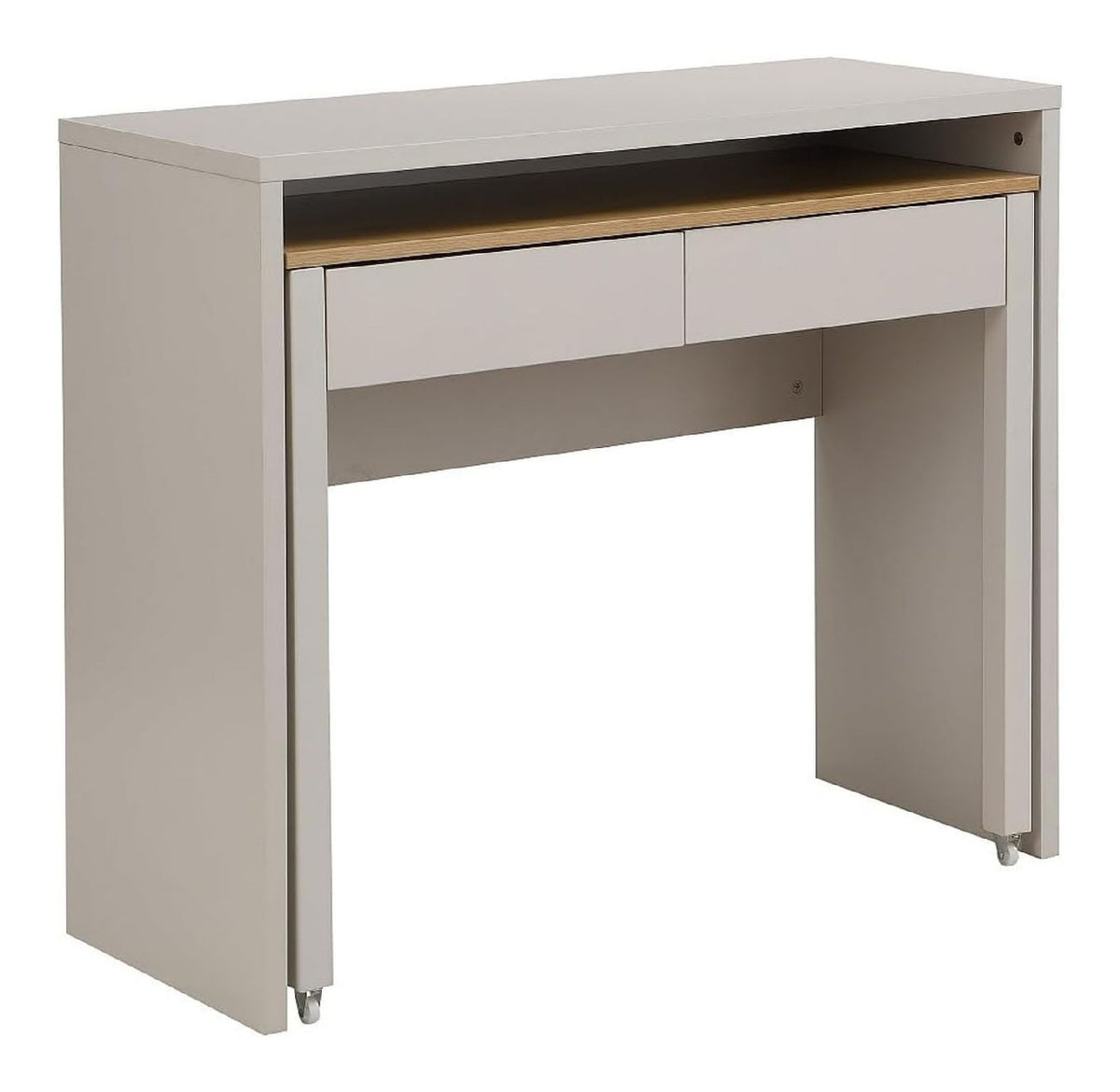 Bureau fonctionnel avec tiroirs avec rangement ferme beige 100 x 40 x 87 cm