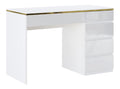 Bureau fonctionnel avec tiroirs avec rangement ferme blanc 119 x 55 x 79,1 centim