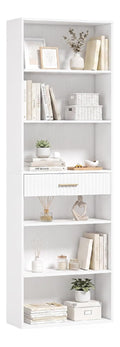 Bibliotheque avec tiroirs avec rangement ferme blanc