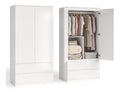 Armoire de rangement avec tiroirs avec rangement ferme blanc 90x50x180cm