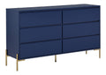 Commode de rangement avec tiroirs finition bois bleu