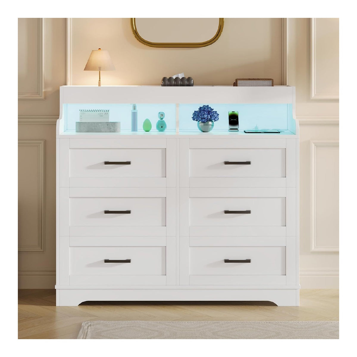 Commode de rangement electrique avec tiroirs blanc
