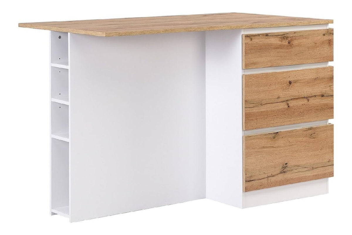 Rangements sur pied avec tiroirs avec rangement ferme blanc 140 x 80 x 91 cm