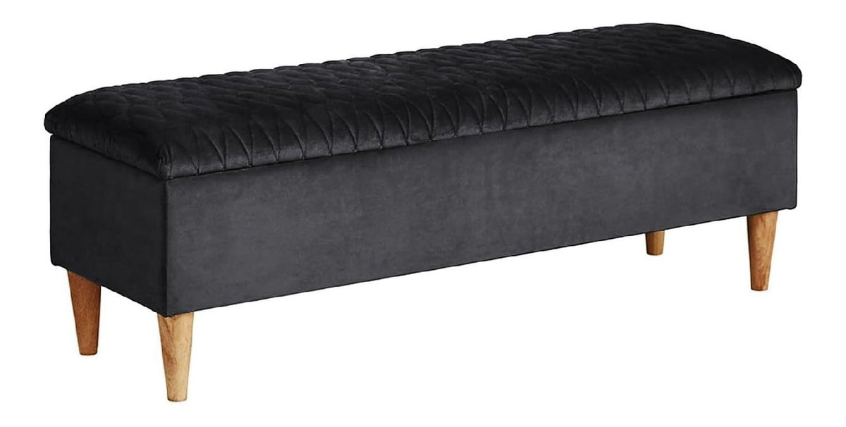 Bancs de rangement revetement velours gris