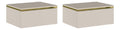 Table de chevet avec tiroirs avec rangement ferme beige 48,5 x 38,2 x 19,8 centim