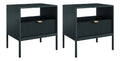 Table de chevet avec tiroirs finition bois noir