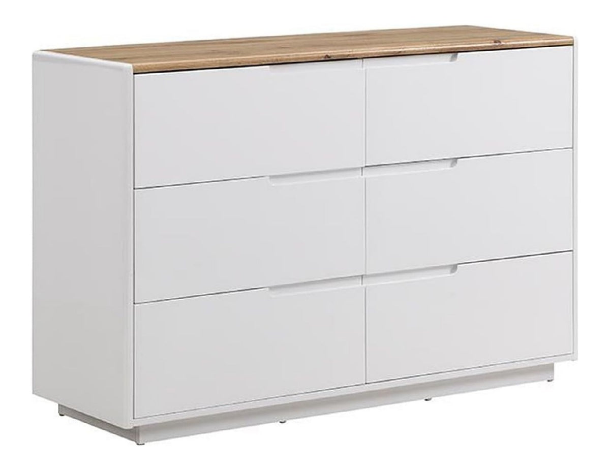 Commode de rangement avec tiroirs finition bois chene 120 x 40 x 80 centim