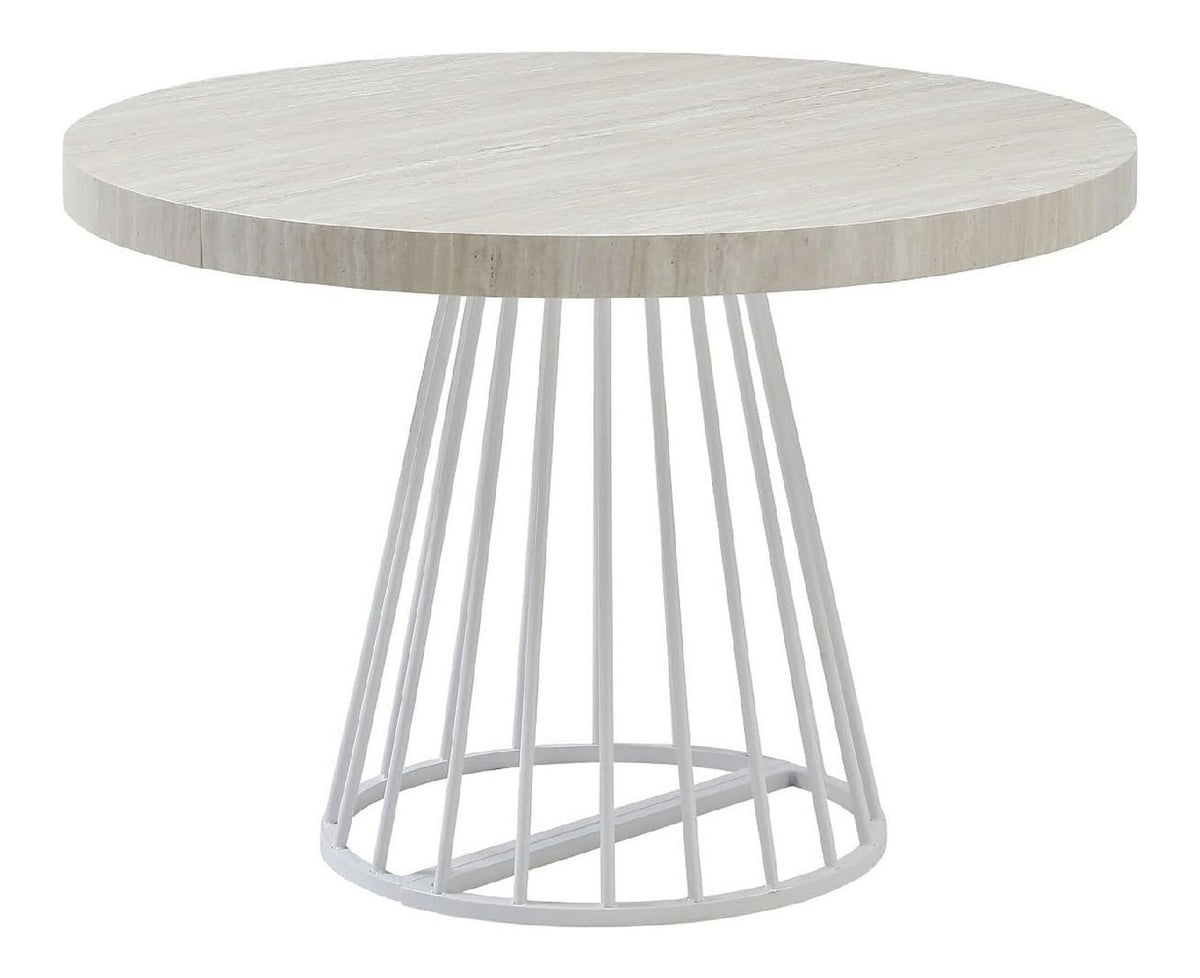 Tables avec rangement ferme finition bois blanc 110 x 110 x 76 cm