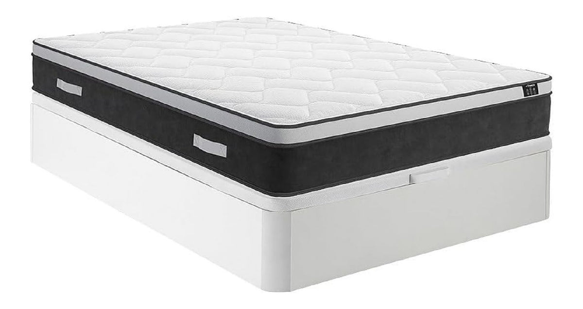 Ensembles de matelas et sommiers avec rangement ferme blanc