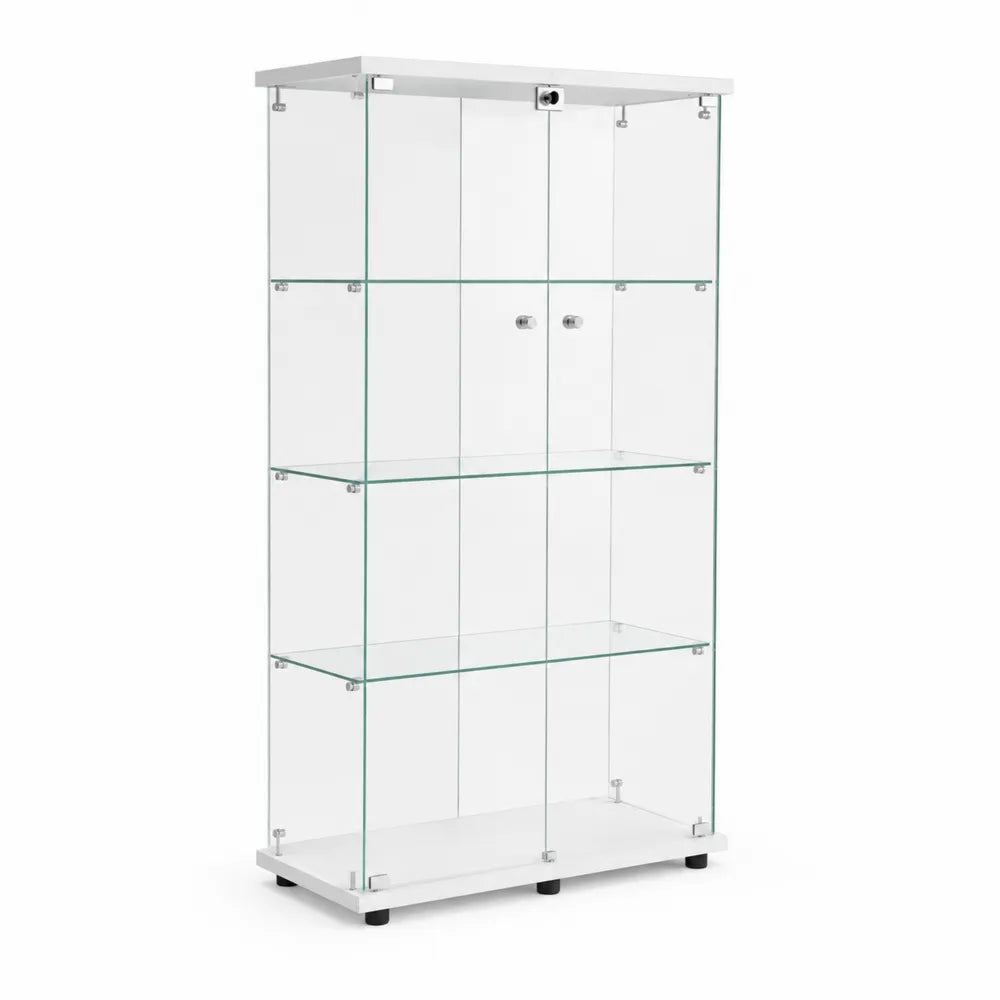 Vitrine en verre tremp¨¦ avec ¨¦tag¨¨res r¨¦glables 175x67x32cm