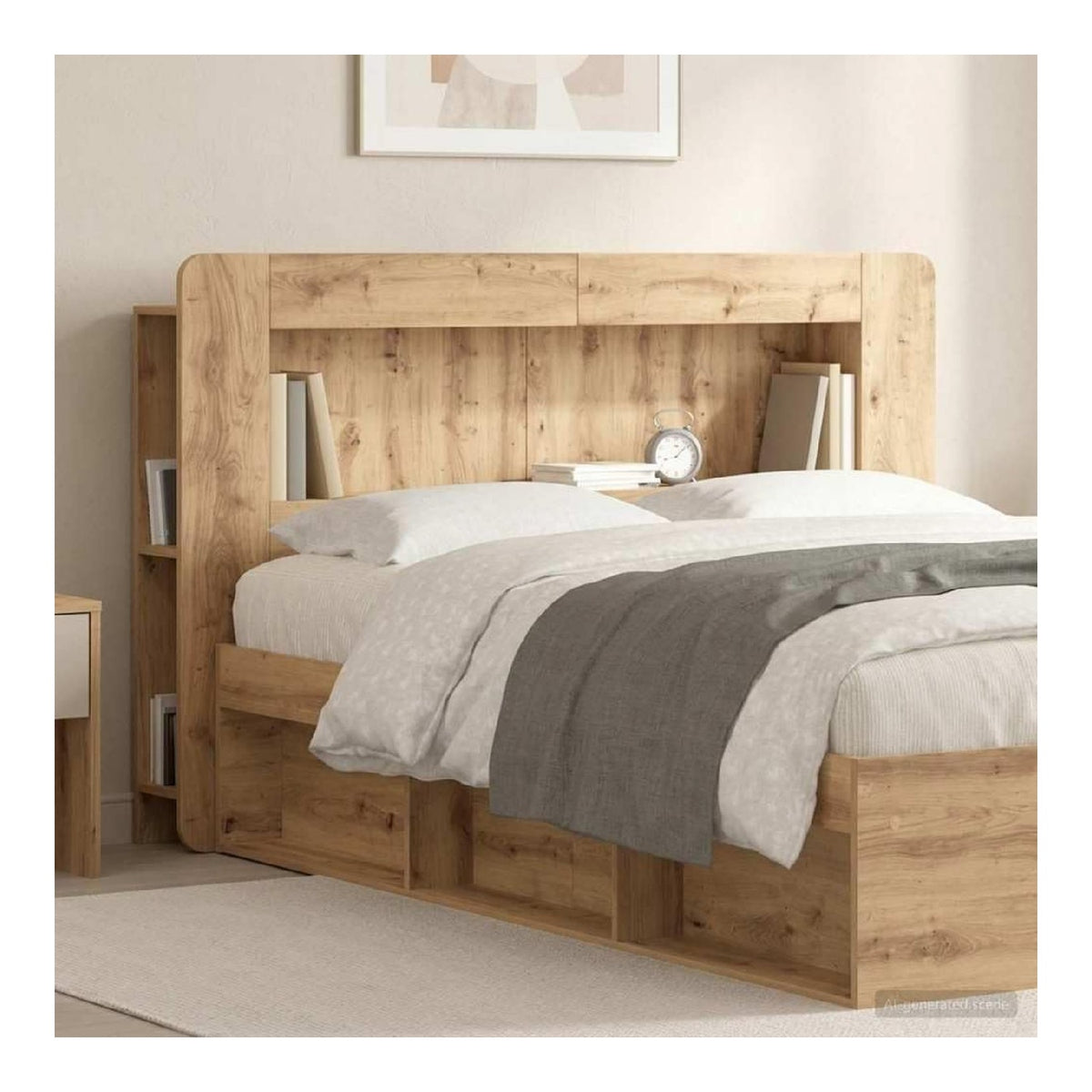 Tetes de lit finition bois chene