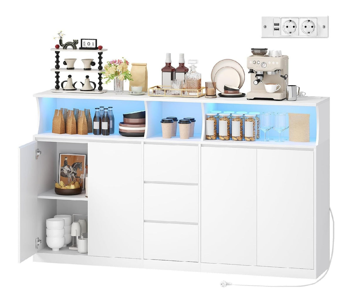 Buffets hauts reglable electrique blanc