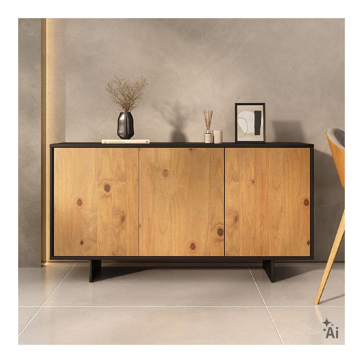 Buffets, credences et vaisseliers reglable avec rangement ferme chene 137 x 71 x 41 cm