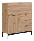 Armoire de rangement avec tiroirs avec rangement ferme naturel 100 x 40 x 115 centim
