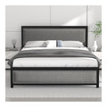 Cadres de lit avec rangement ferme structure metal gris