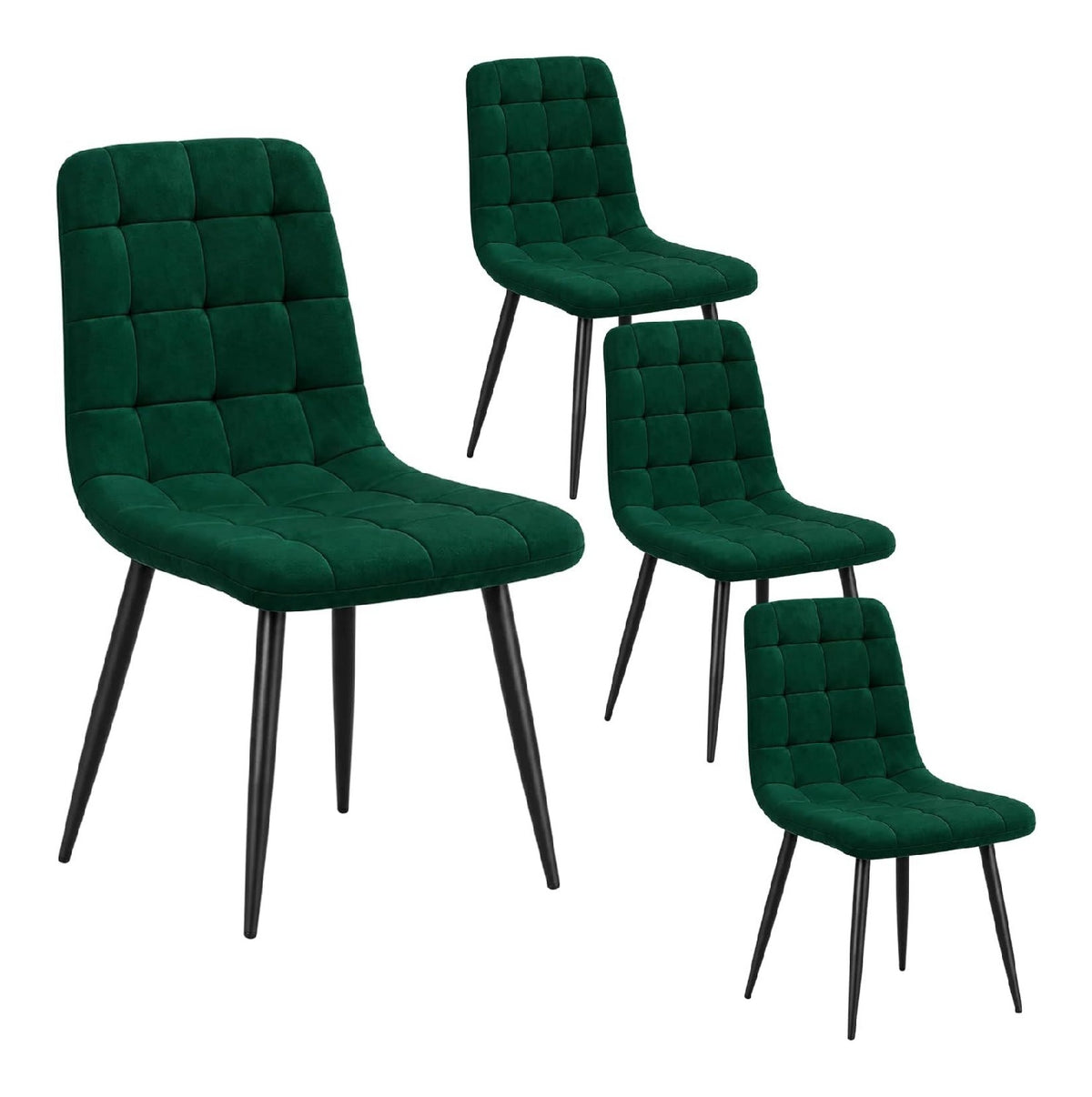 Chaise confortable avec rangement ferme structure metal vert