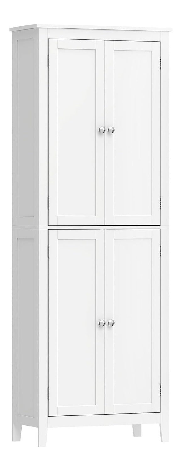 Meubles colonnes reglable avec rangement ferme blanc