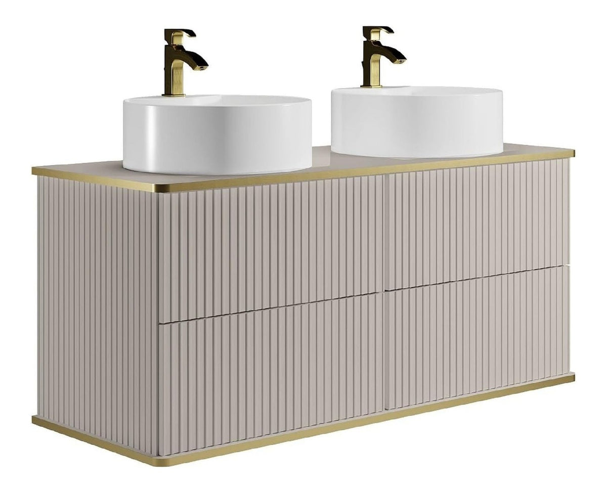 Meubles suspendus avec tiroirs avec rangement ferme beige 120 x 47 x 54 cm