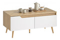 Table basse reglable avec tiroirs chene
